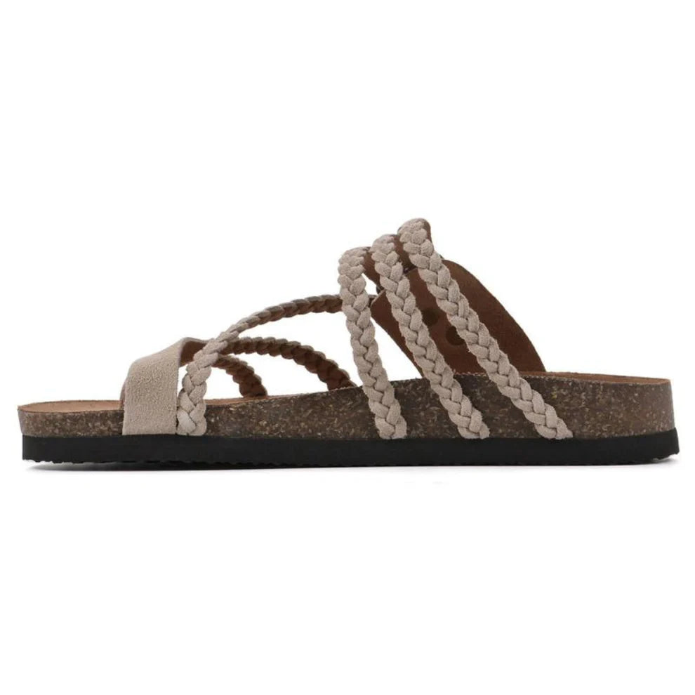 Braided Cork Sandals – Adjustable Slip-On Summer Footwear