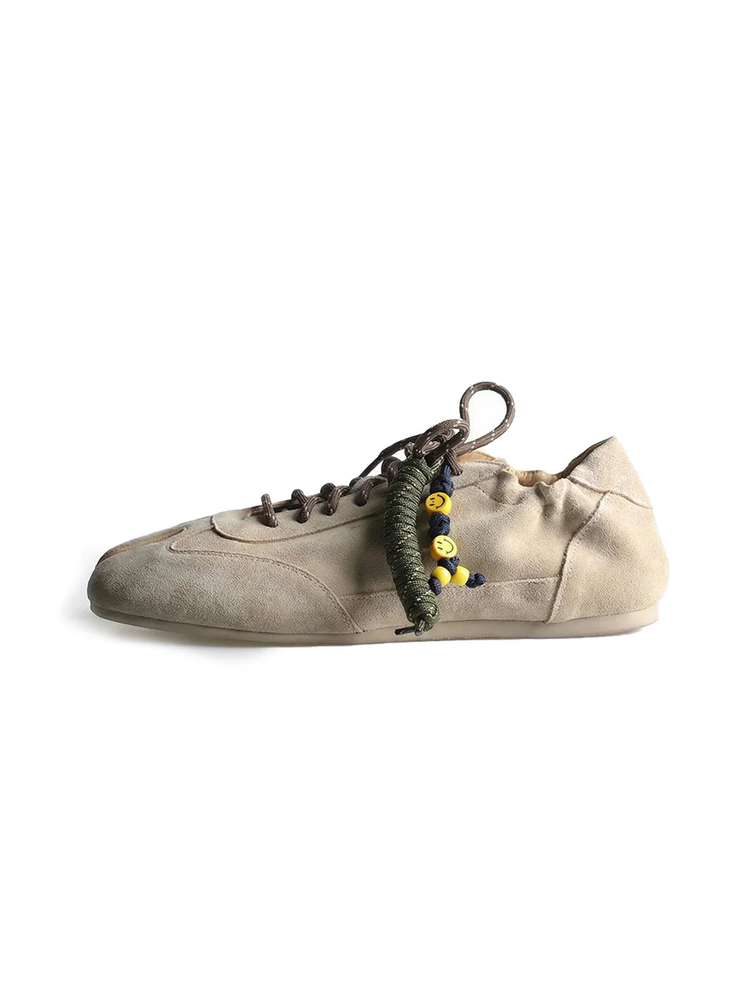 Khaki Suede Tabi Sneakers – Thin-Sole Split-Toe Casual Shoes