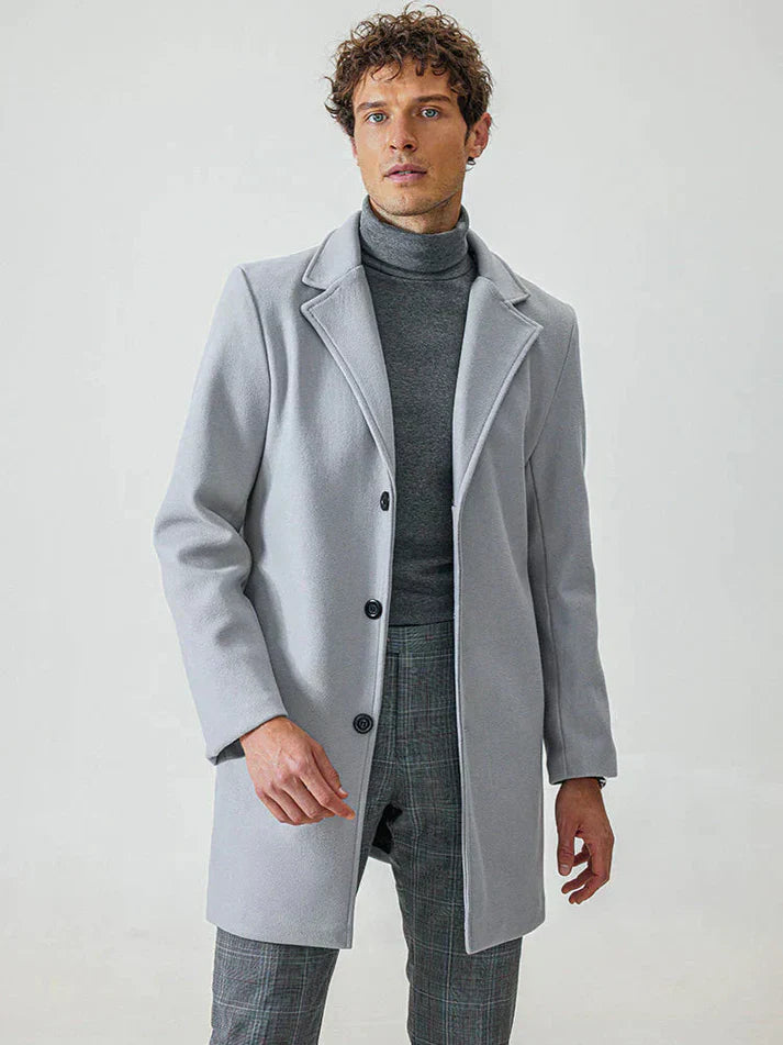 Men’s Classic Solid Color Jacket – Single Button Tailored Daily Wear Coat