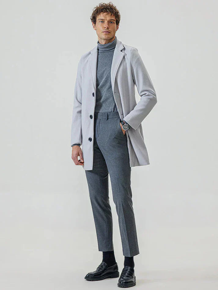 Men’s Classic Solid Color Jacket – Single Button Tailored Daily Wear Coat