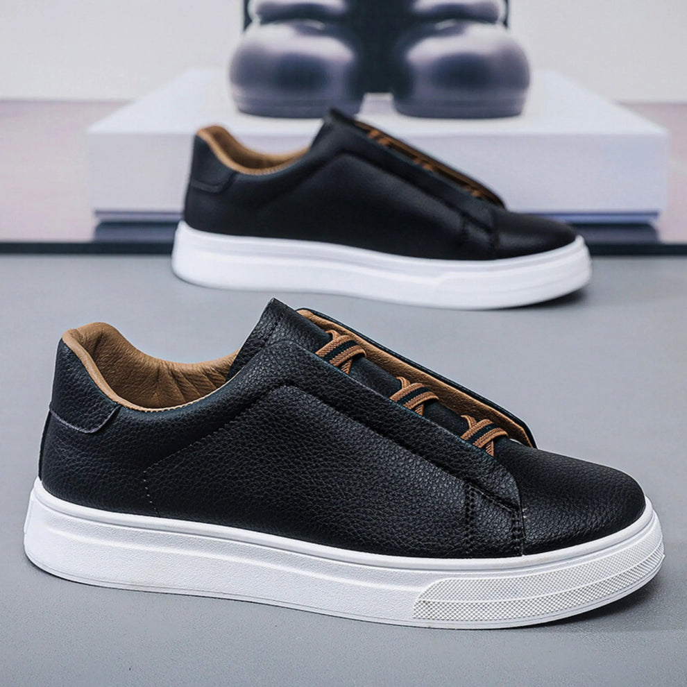 Leather Sneakers – Minimalist Low-Top Casual Shoes for Everyday Comfort
