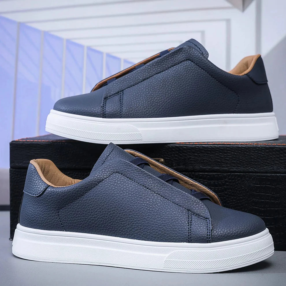 Leather Sneakers – Minimalist Low-Top Casual Shoes for Everyday Comfort