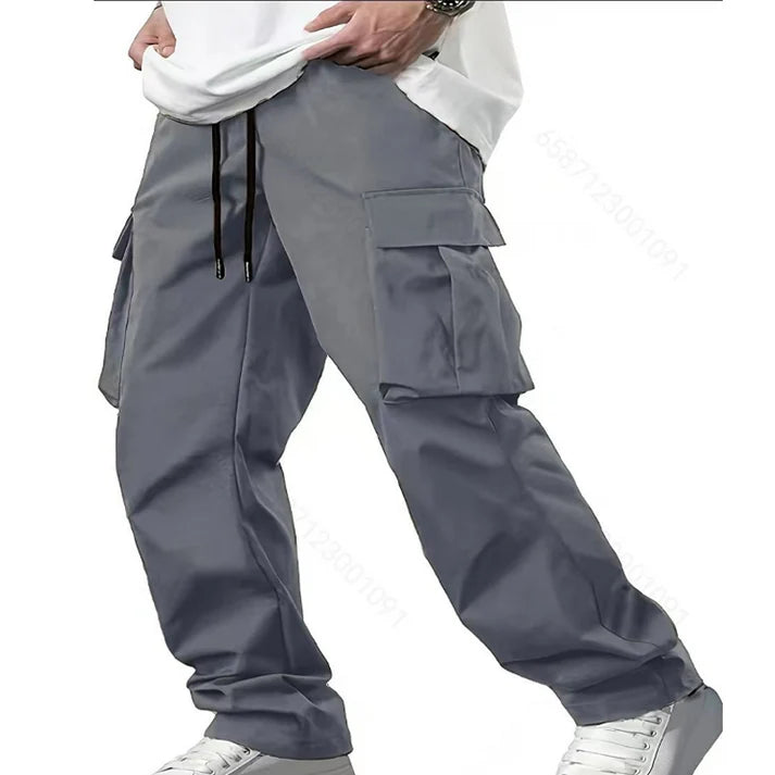 Men’s Cargo Pants – Casual Drawstring Utility Trousers