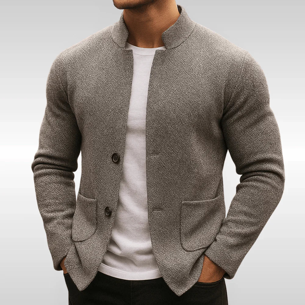 Knit Blazer Jacket – Textured Button-Up Cardigan Coat