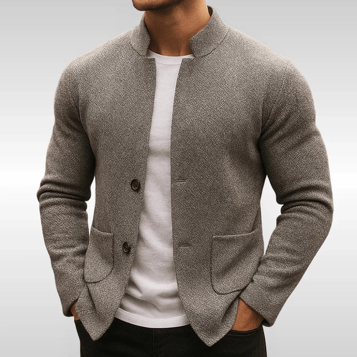 Knit Blazer Jacket – Textured Button-Up Cardigan Coat