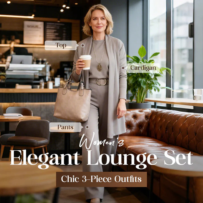 Elegant 3-Piece Lounge Set – Cardigan Top & Pants Outfit for Everyday Chic