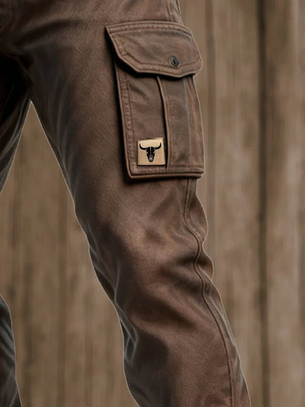 Warm Lined Utility Trousers – Fleece Insulated Winter Cargo Pants for Men
