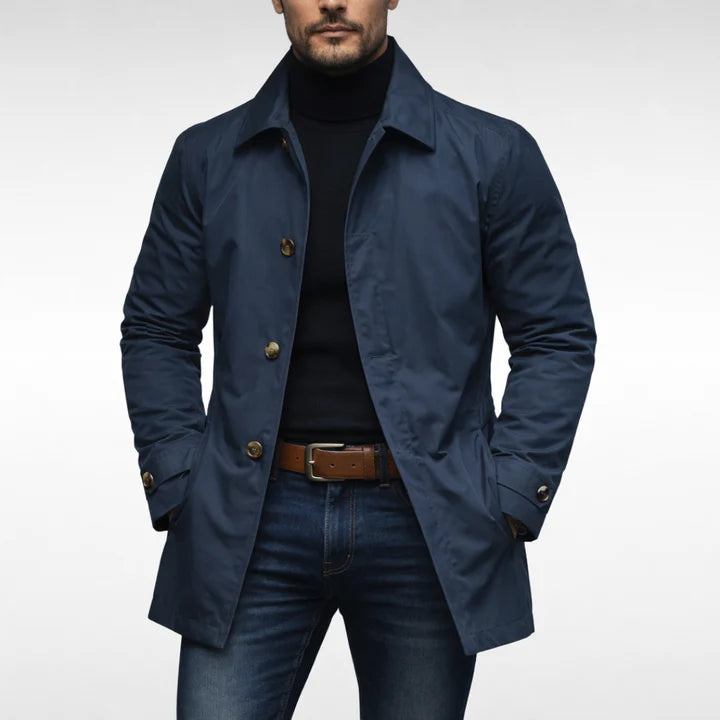 Elegant Trench Coat – Classic Button-Up Outerwear