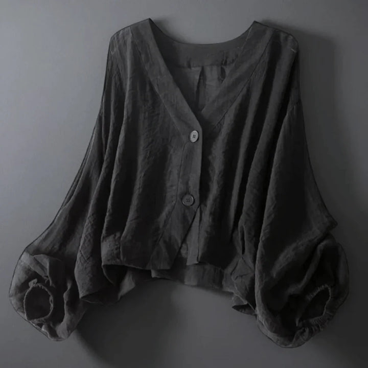 Aurora Linen Blouse – Lightweight Oversized V-Neck Top