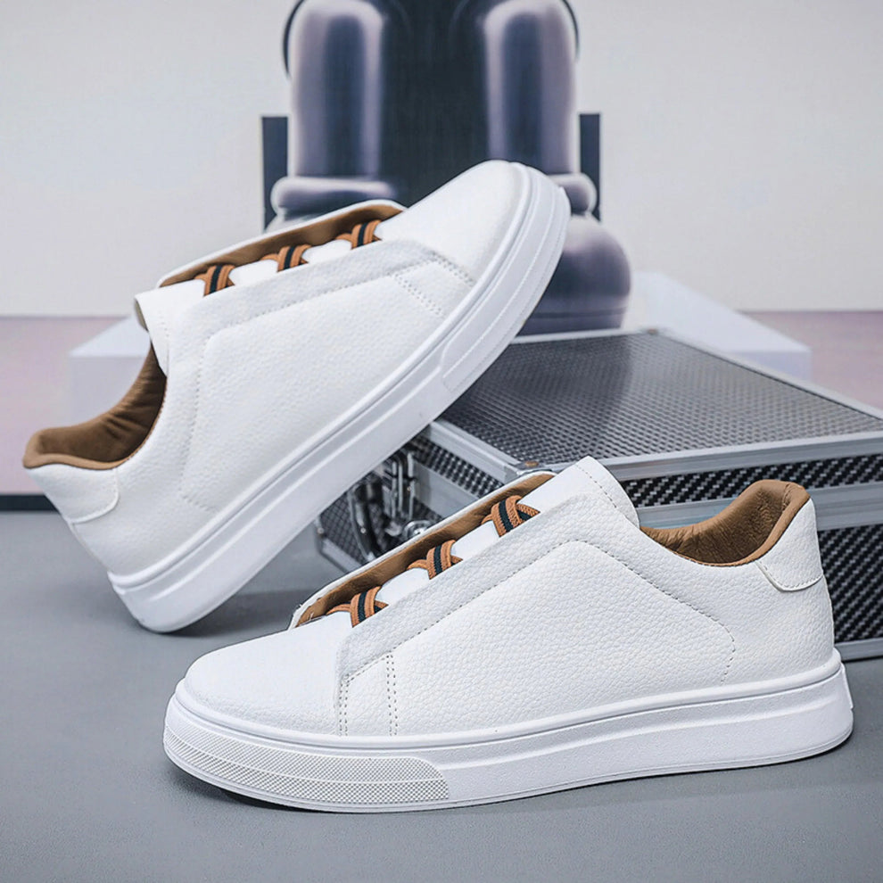 Leather Sneakers – Minimalist Low-Top Casual Shoes for Everyday Comfort