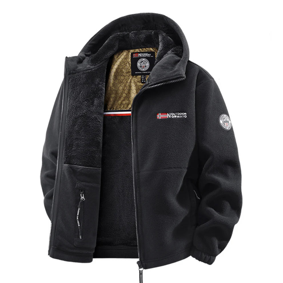 Hooded Thermal Fleece Jacket – Warm Full-Zip Winter Layer