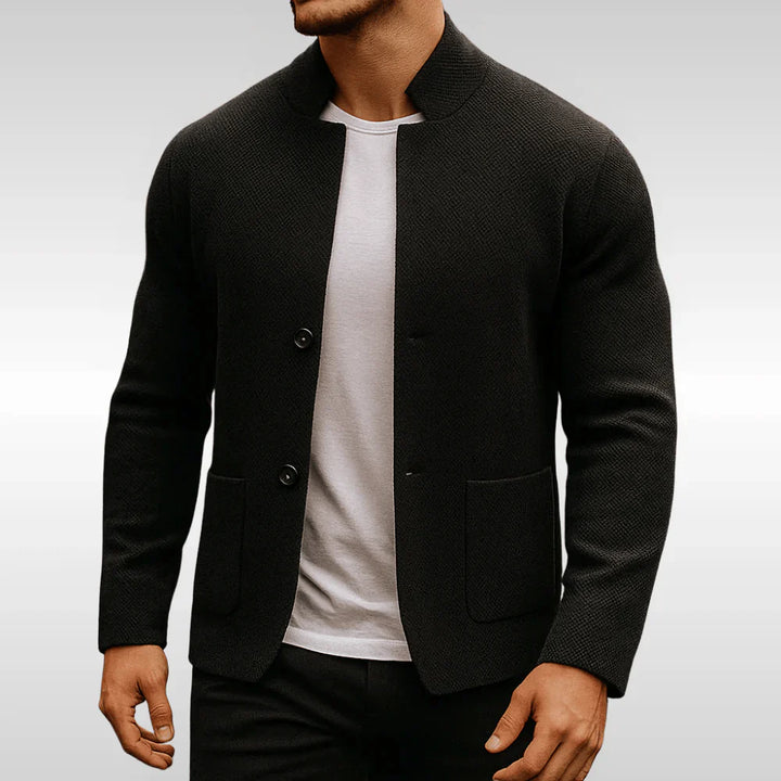 Knit Blazer Jacket – Textured Button-Up Cardigan Coat