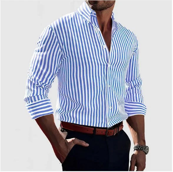 Striped Shirt – Elegant Button-Up Long Sleeve Top