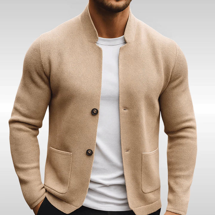 Knit Blazer Jacket – Textured Button-Up Cardigan Coat