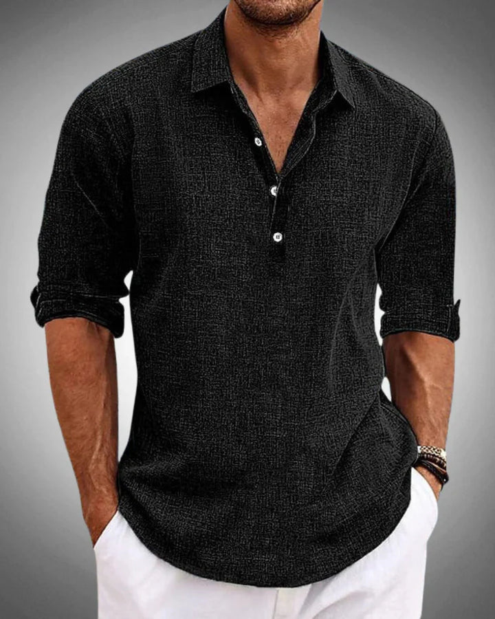 Cotton Henley Shirt – Breathable Casual Button Neck Top