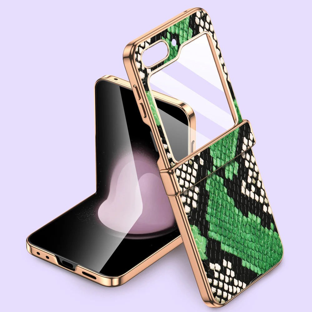 Premium Leather Case for Galaxy Z Flip with Elegant Hinge Design