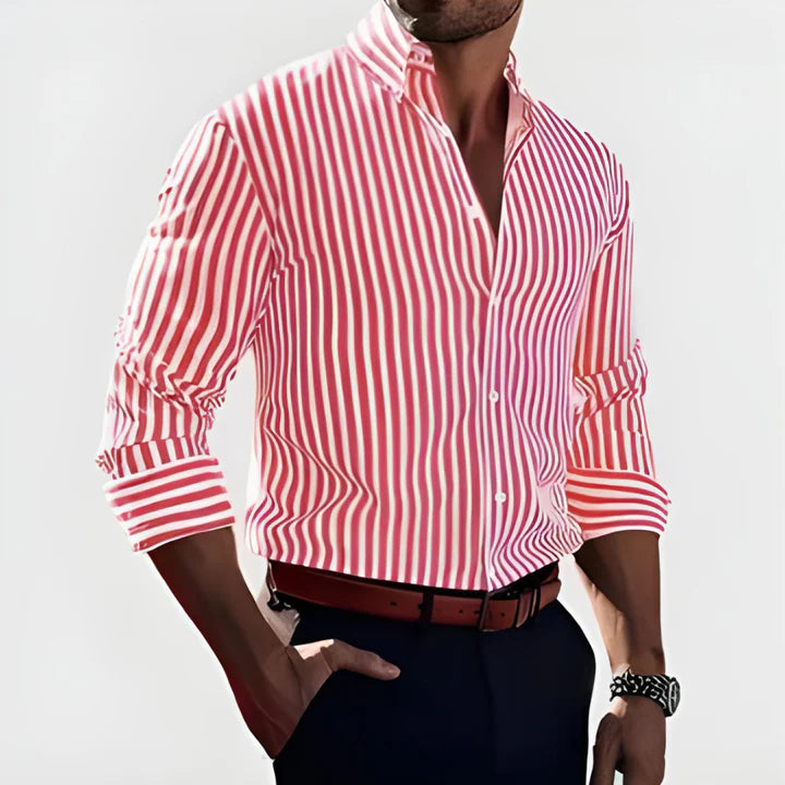 Striped Shirt – Elegant Button-Up Long Sleeve Top