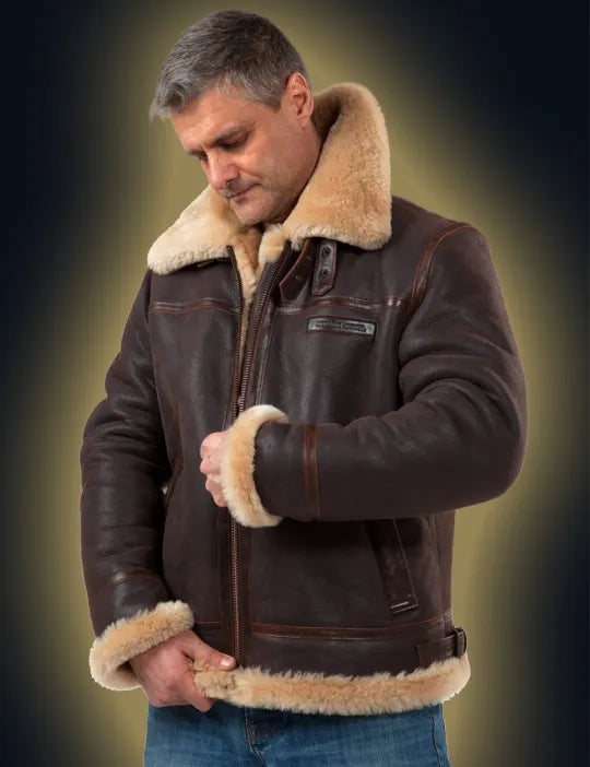 Classic Bomber Jacket – Suede-Style Zip-Up Men’s Outerwear for Warmth