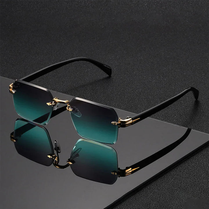Rimless Shades – Lightweight Square Sunglasses