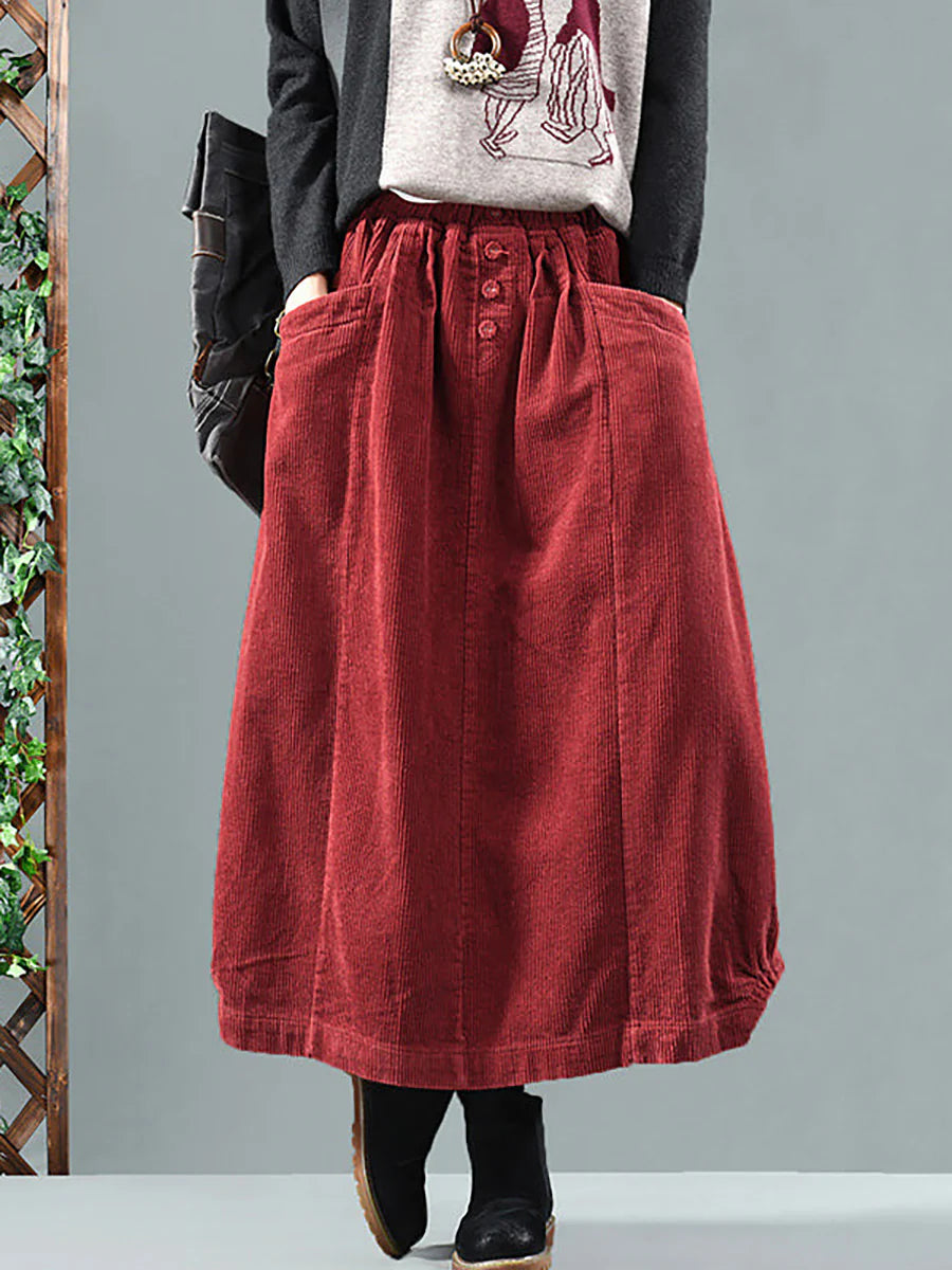 Corduroy Midi Skirt