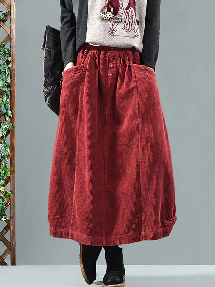 Corduroy Midi Skirt