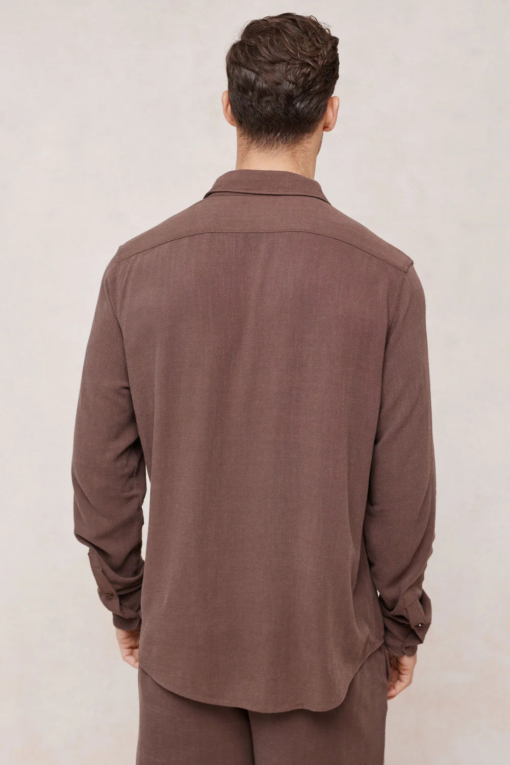 Linen Classic Collar Shirt – Long Sleeve Button-Up Style