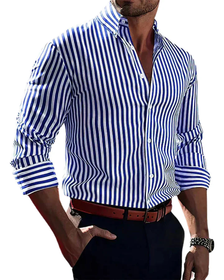 Striped Shirt – Elegant Button-Up Long Sleeve Top
