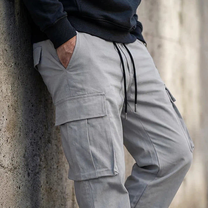Men’s Cargo Pants – Casual Drawstring Utility Trousers