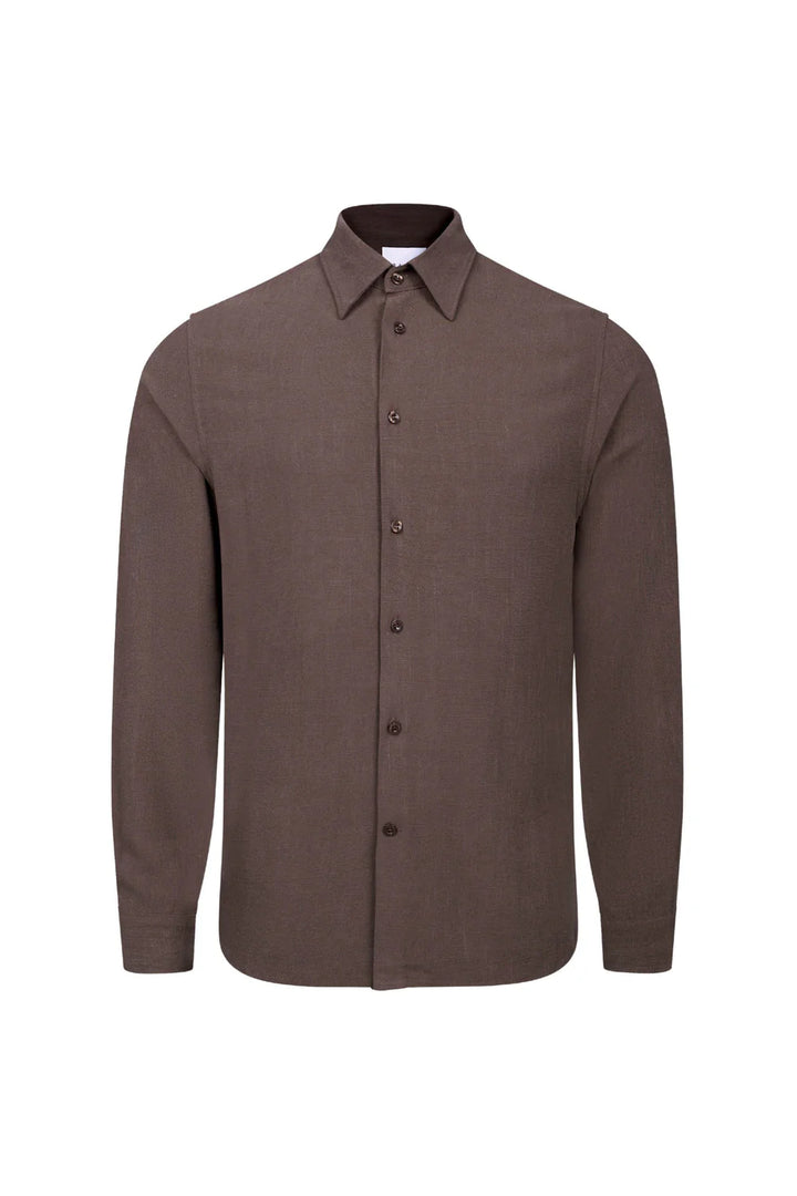Linen Classic Collar Shirt – Long Sleeve Button-Up Style