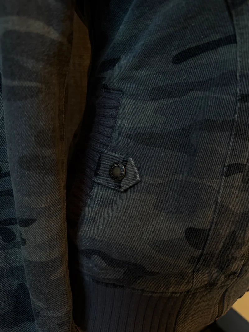 Ribbed Collar Cargo Jacket – 2000s Zip-Up Utility Outerwear with Pockets