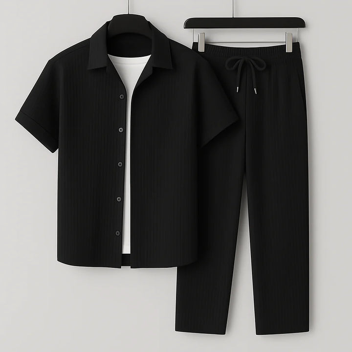 Linen Set – Relaxed Fit Short Sleeve Lounge Outfit