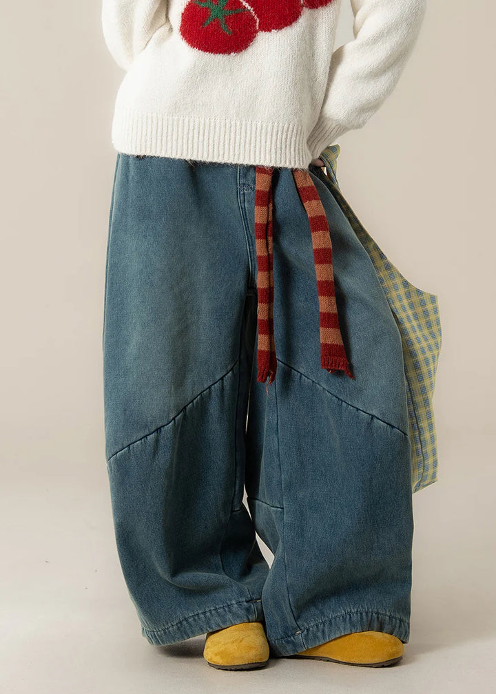 Patchwork Denim Harem Pants – Casual Oversized Navy Spring Jeans
