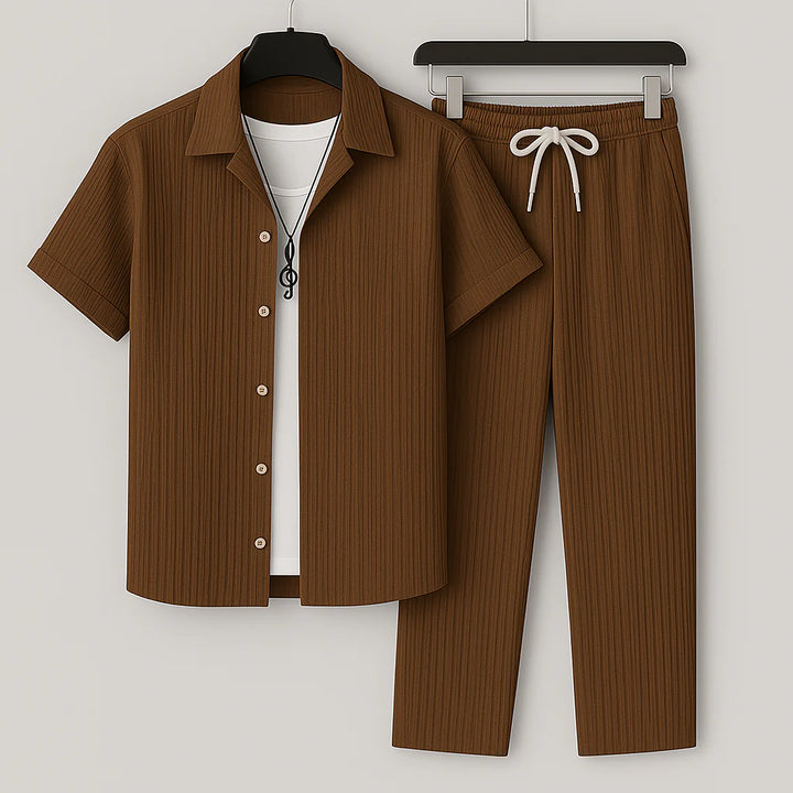 Linen Set – Relaxed Fit Short Sleeve Lounge Outfit