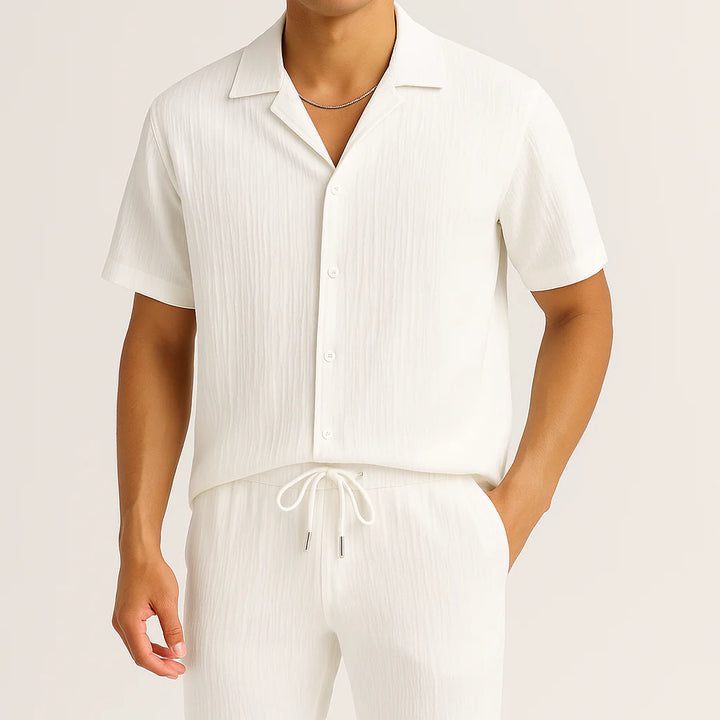 Linen Set – Relaxed Fit Short Sleeve Lounge Outfit