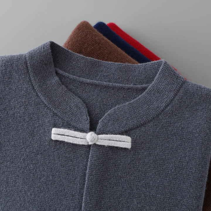 Cashmere-Feel Cardigan – Toggle Button Knit Jacket for Men | Warm & Soft