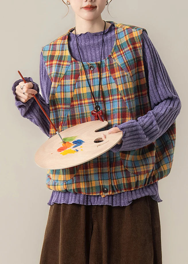 Oversized Striped Knit Pullover – Purple Ribbed Winter Sweater