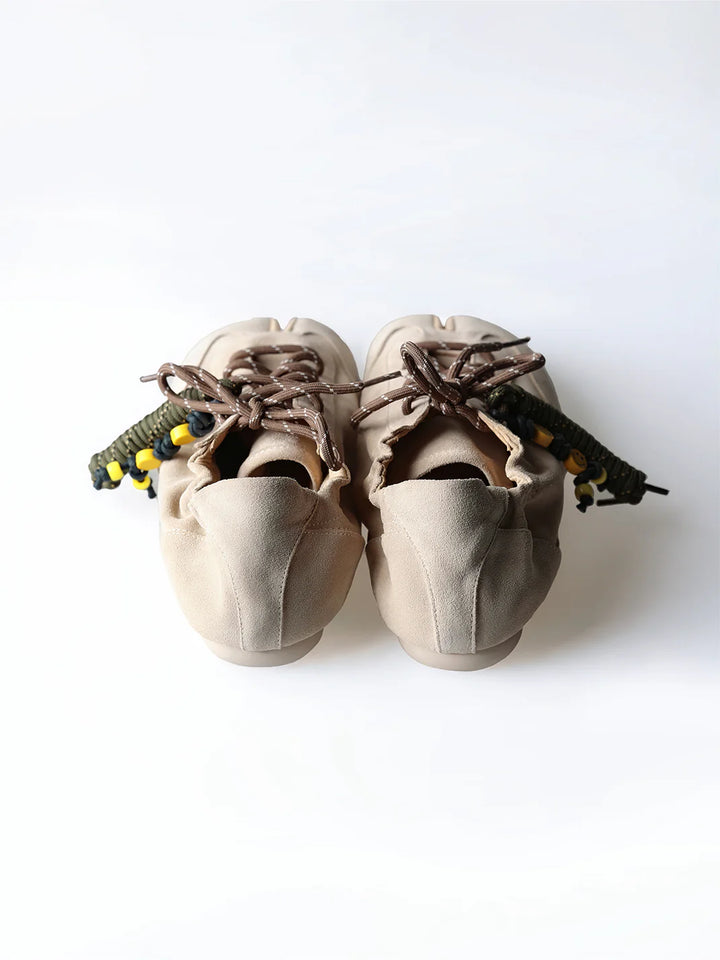 Khaki Suede Tabi Sneakers – Thin-Sole Split-Toe Casual Shoes