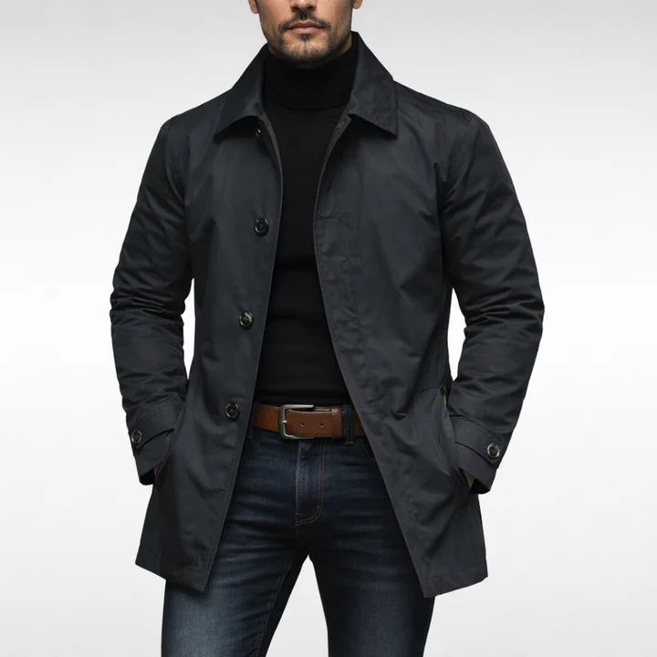 Elegant Trench Coat – Classic Button-Up Outerwear