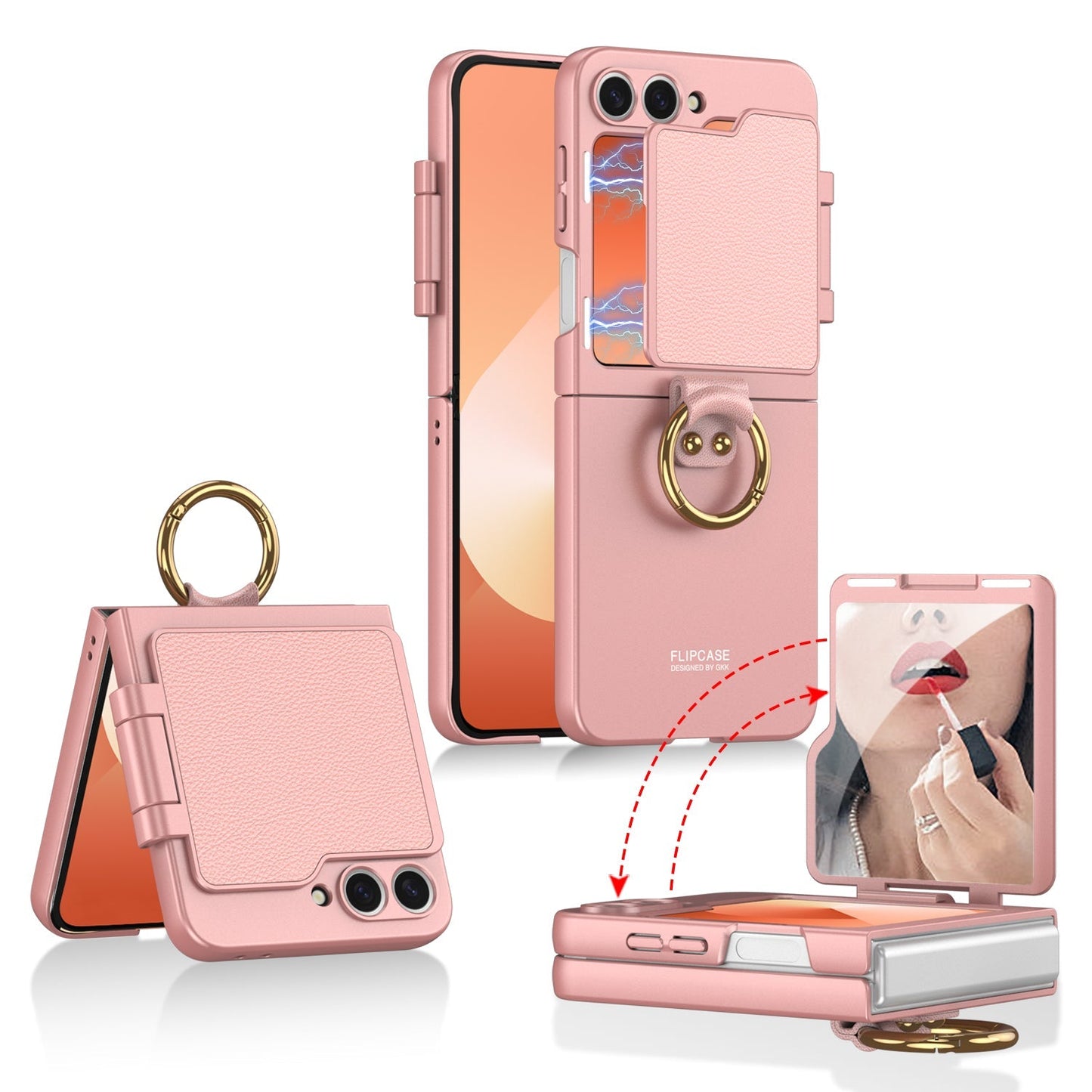 Makeup Mirror Ring Holder Ultra-Thin Hard PC Samsung Galaxy Z Flip Case