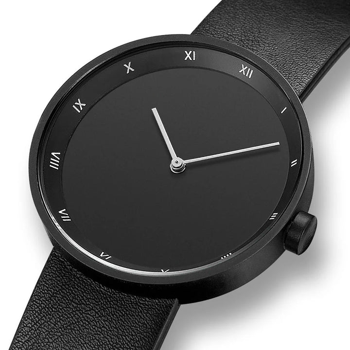 Minimalist Analog Wrist Watch – Clean Dial Leather Strap Design