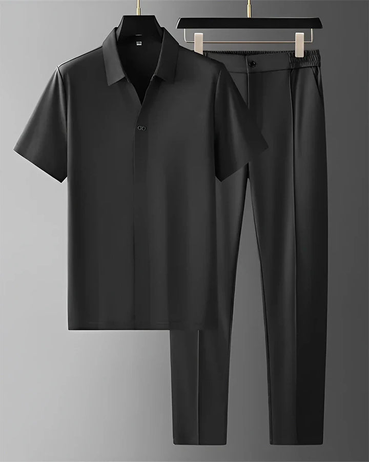Men’s Polo Shirt & Trousers Set – Modern Smart Casual Outfit