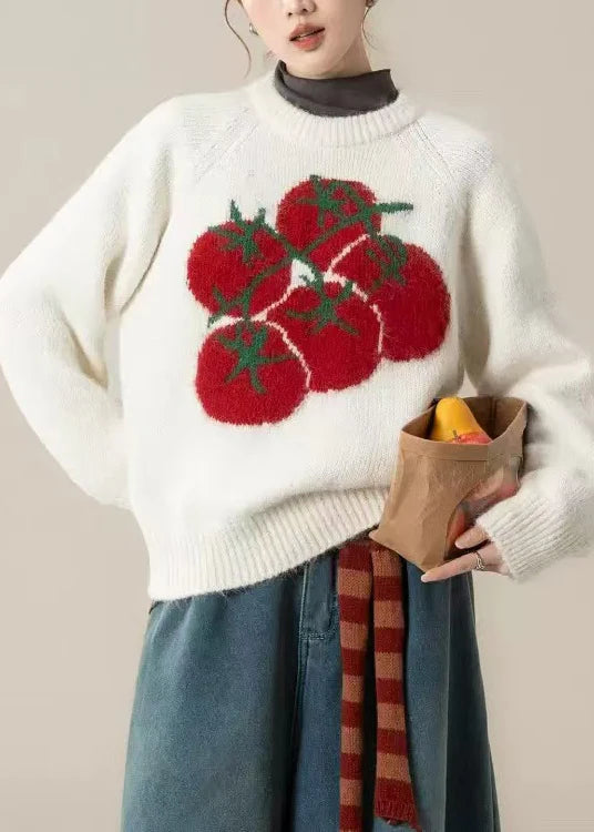 Tomato Print Knit Sweater