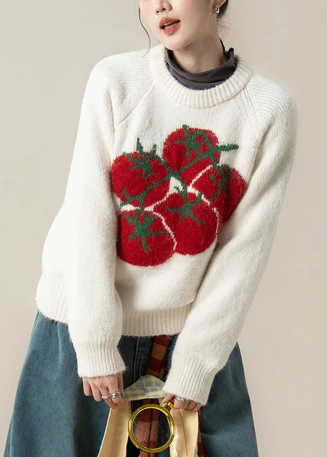 Tomato Print Knit Sweater