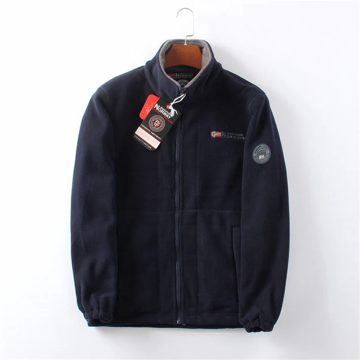 Double-Layer Fleece Hooded Jacket – Warm Zip-Up Outdoor Winter Coat