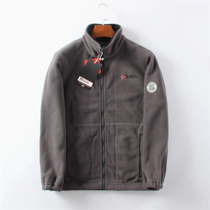 Double-Layer Fleece Hooded Jacket – Warm Zip-Up Outdoor Winter Coat