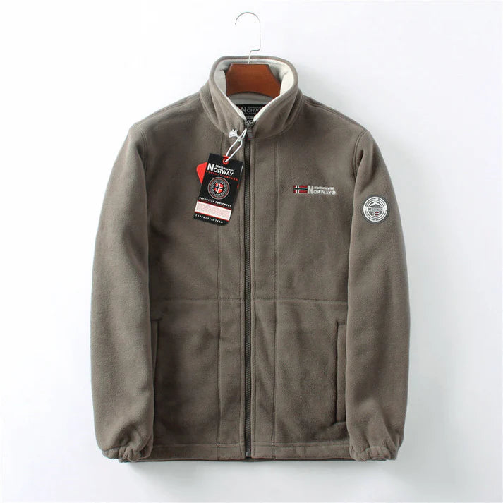 Double-Layer Fleece Hooded Jacket – Warm Zip-Up Outdoor Winter Coat