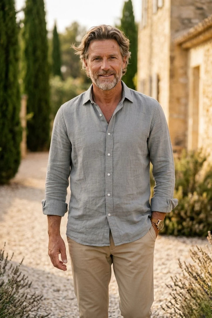 Linen Button-Up Shirt – Lightweight Casual Summer Fit
