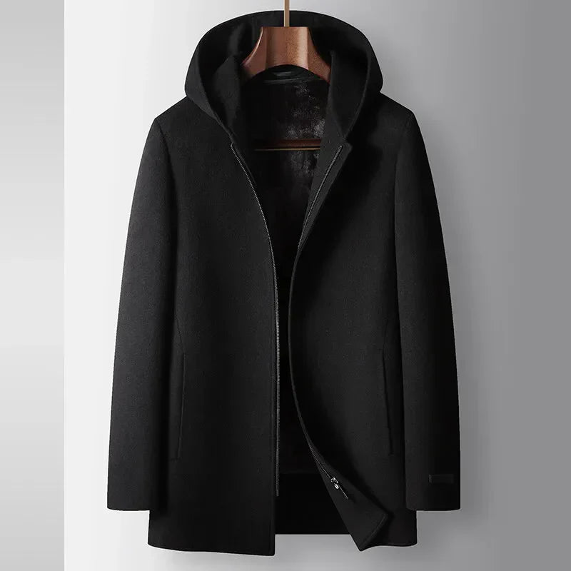Wool Hooded Coat – Warm Classic Winter Outerwear Jacket for Everyday Style