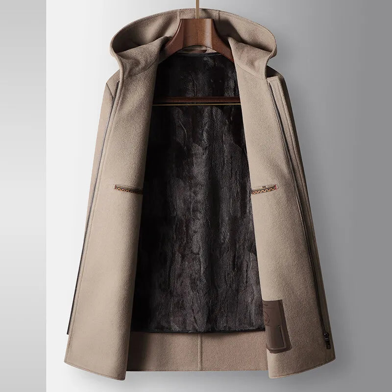 Wool Hooded Coat – Warm Classic Winter Outerwear Jacket for Everyday Style