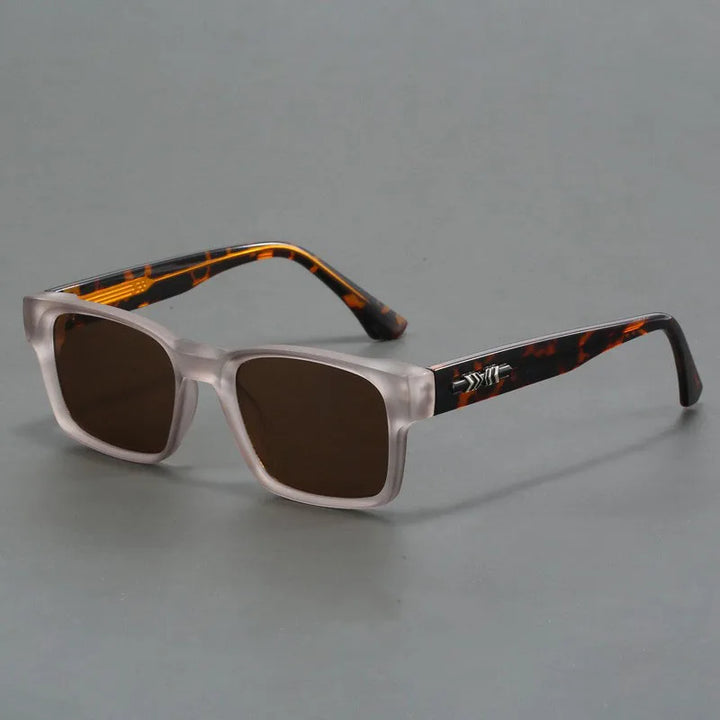 Men’s Square Frame Sunglasses – Classic Tinted Lenses with Free Case